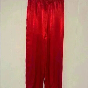 Vintage VICTORIAS SECRET GOLD LABEL RED SATIN PAJAMA pant only  Medium